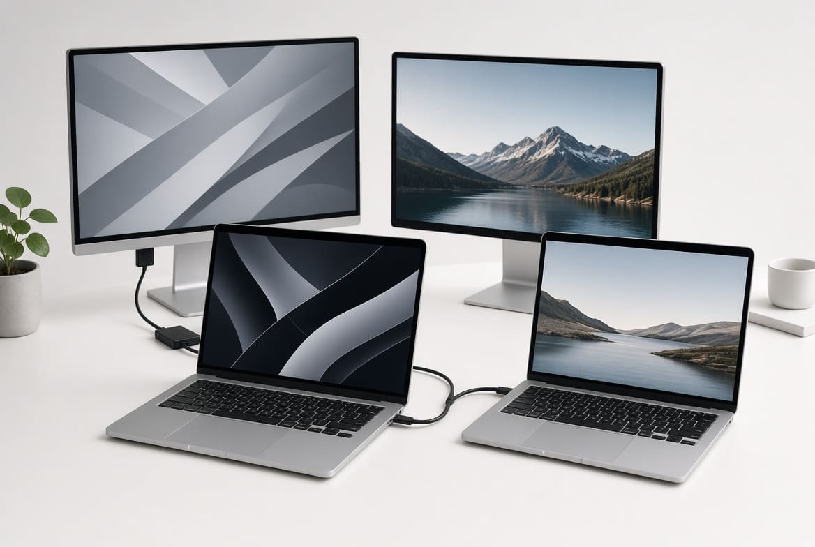 Подключение внешних дисплеев к MacBook Pro, Air